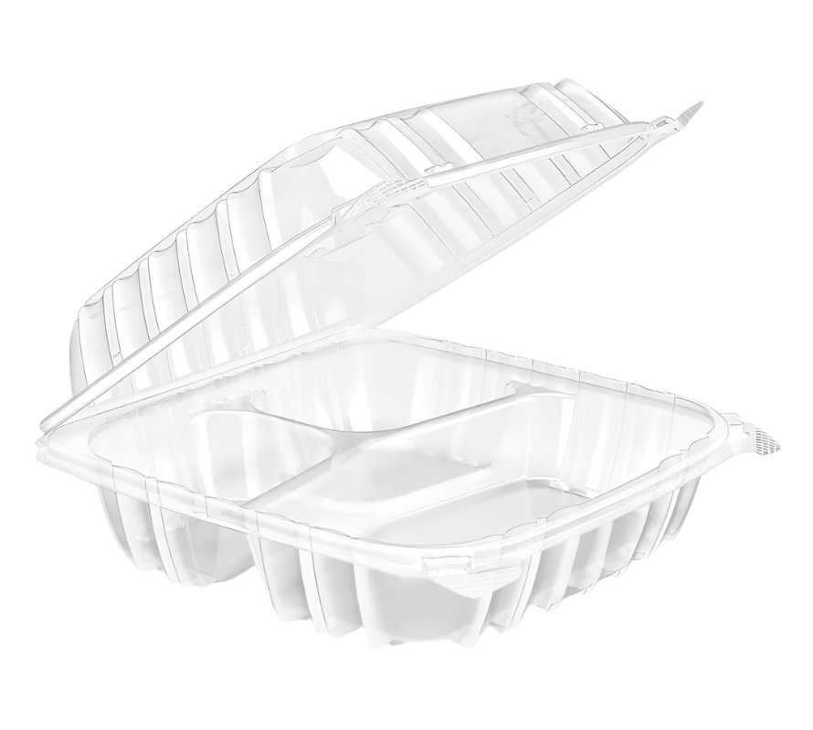 Clear Hinged Container 8X8 250pcs